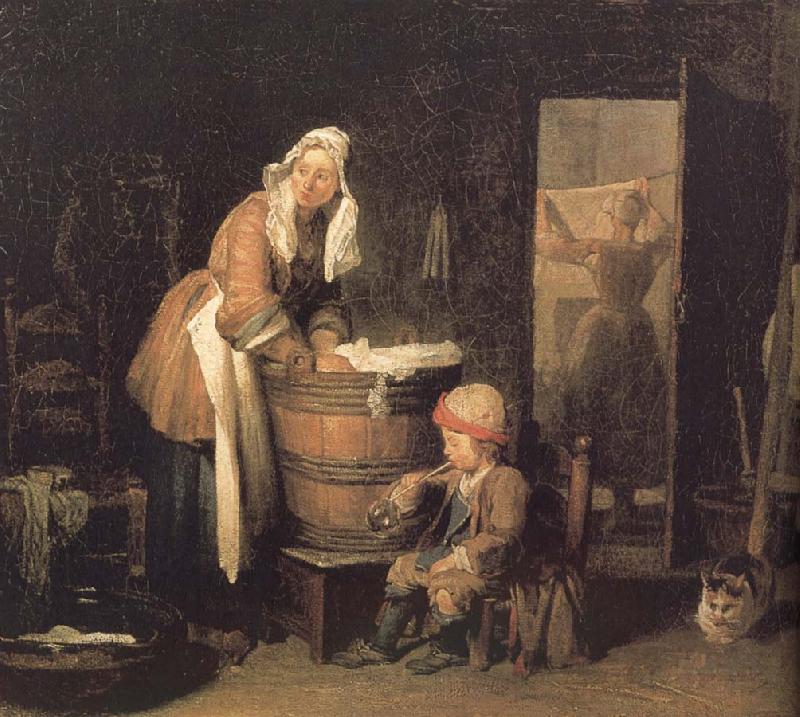 Jean Baptiste Simeon Chardin Women washing clothes Sweden oil painting art